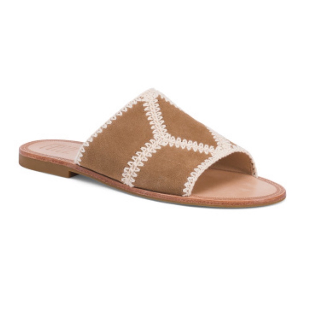 NIB Frye Suede Ava Crochet Slides